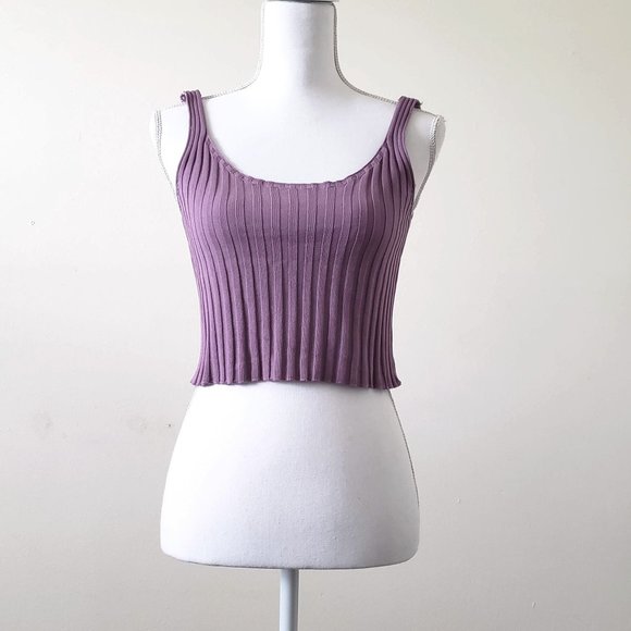 SHEIN Tops - Shein Purple Ribbed Sweater-Knit Tank Top